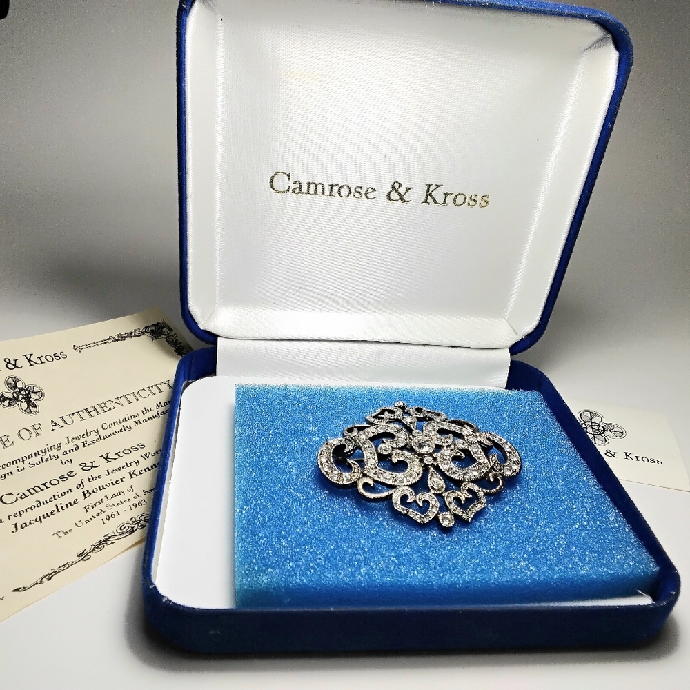 Jackie Kennedy Camrose & Kross Rhinestone Brooch/Pin